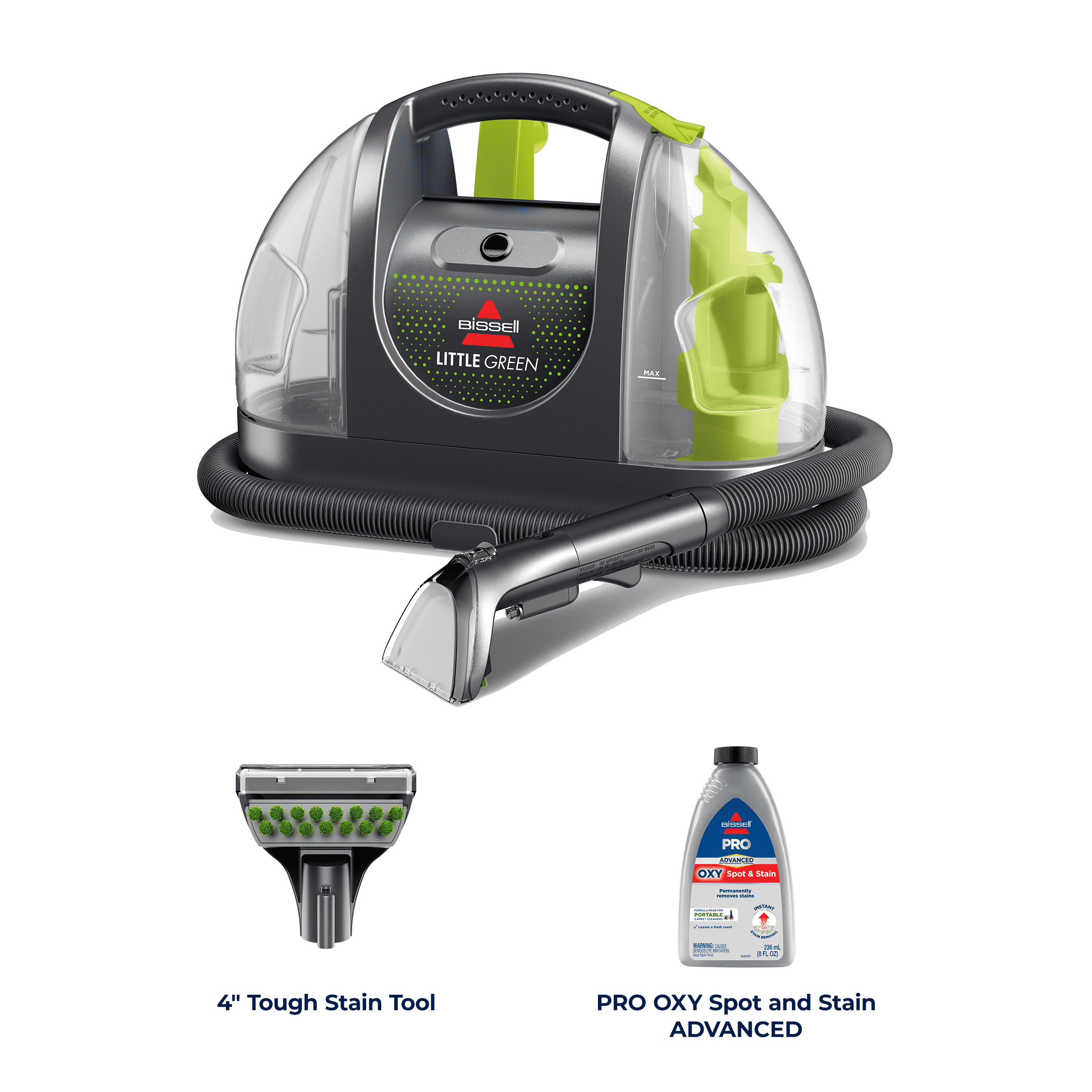 BISSELL Little Green Portable Deep Cleaner for Carpet, Upholstery and Car Interiors with 48 oz Tank and Stain Tool (3369)