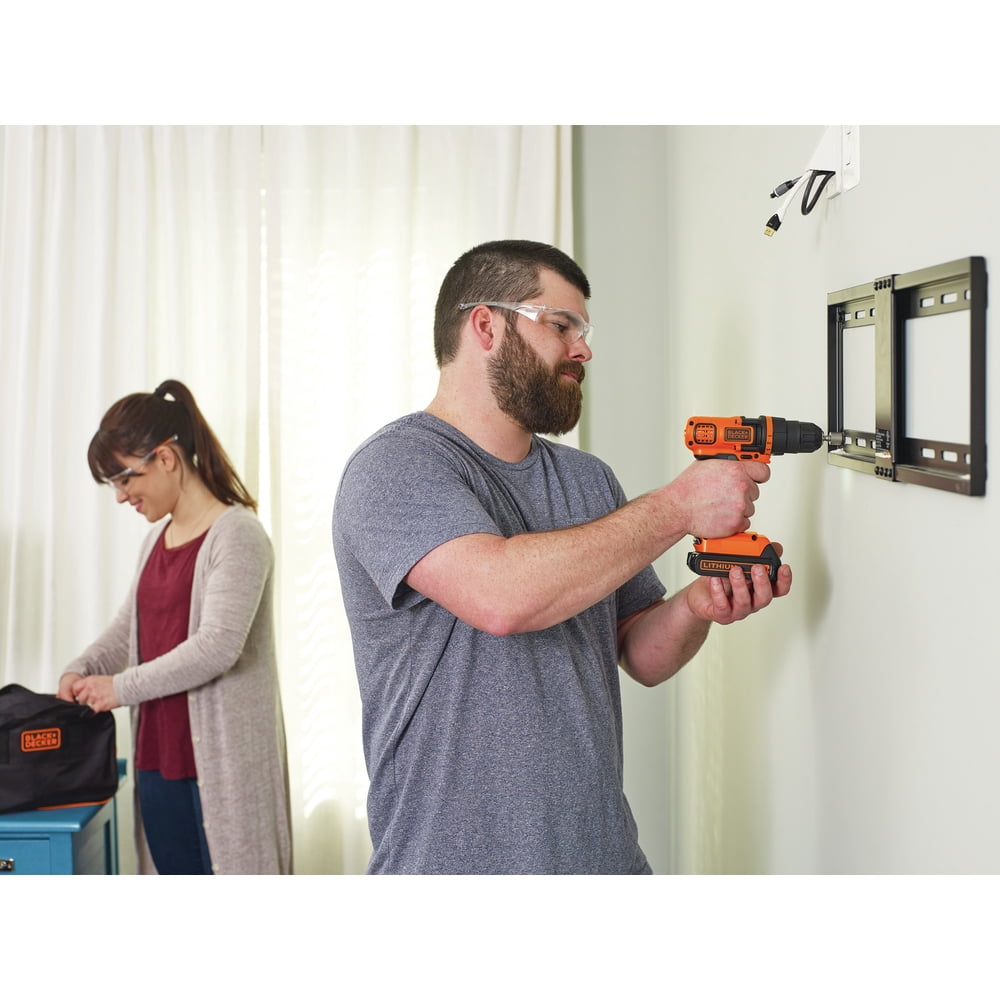 BLACK+DECKER 20V MAX Lithium Cordless Drill Driver with 66-Piece Home Project Kit (LDX120PK)