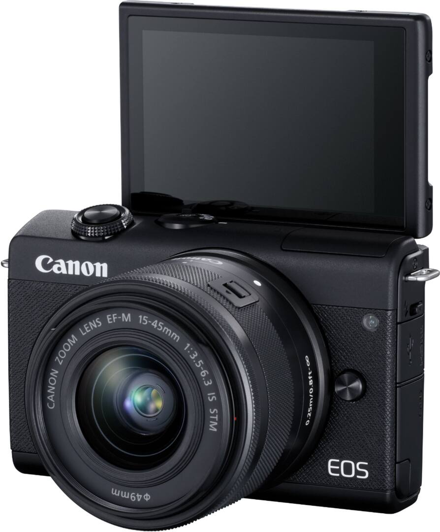 Canon - EOS M200 Mirrorless Camera with EF-M 15-45mm Lens - Black