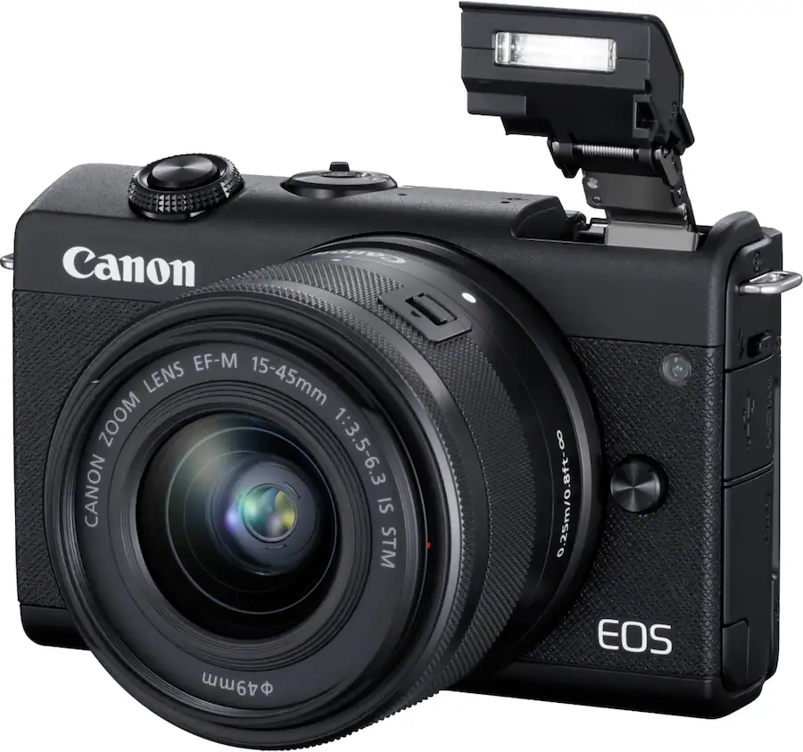 Canon - EOS M200 Mirrorless Camera with EF-M 15-45mm Lens - Black