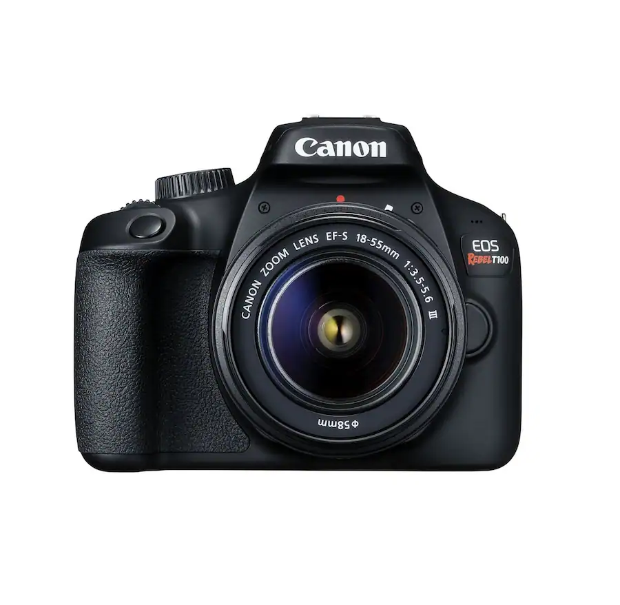 Canon EOS Rebel T100 DSLR Camera w/EF-S 18-55mm f/3.5-5.6 DC III Lens - Black - Refurbished Excellent
