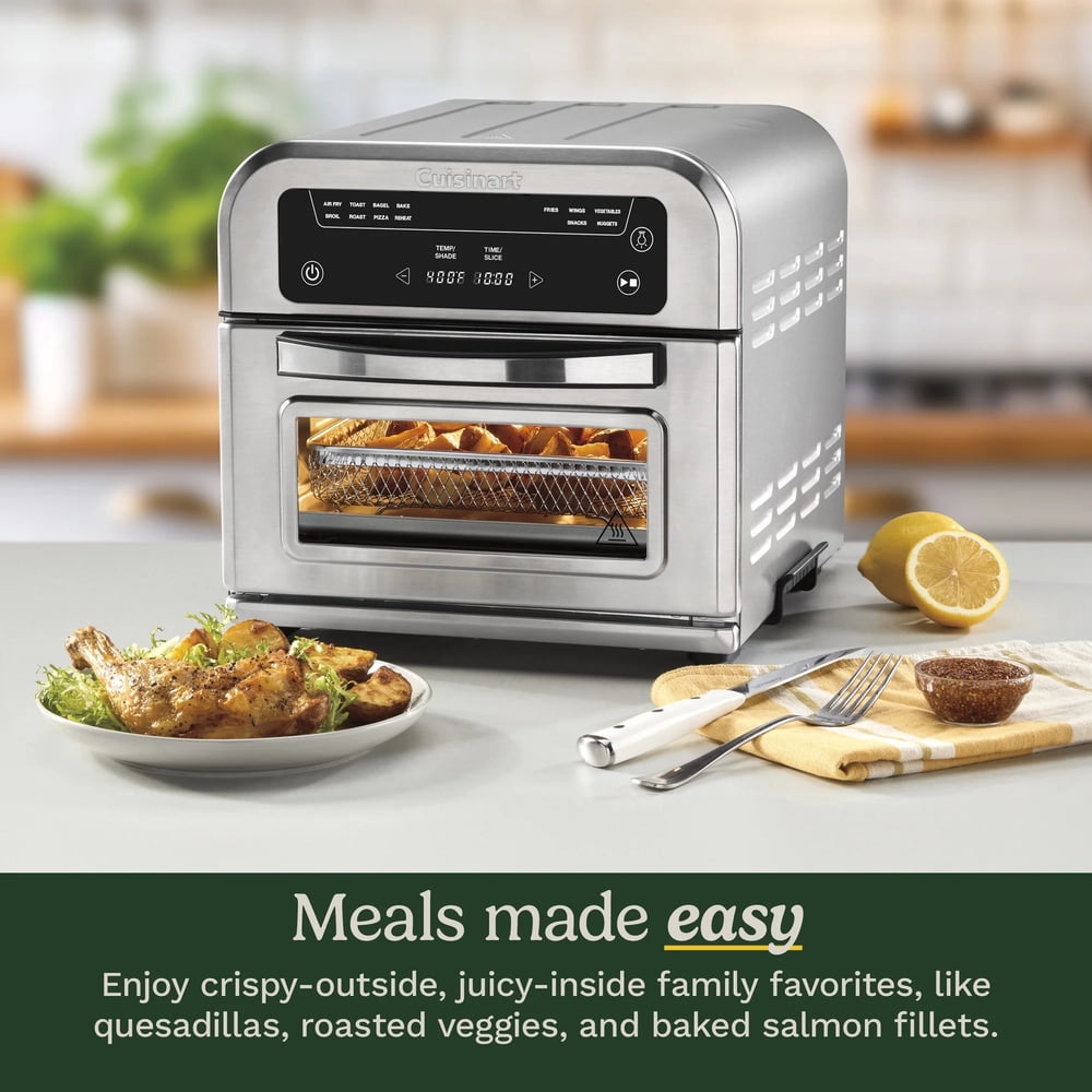 Cuisinart Compact 8-Function Air Fryer Toaster Oven with Air Fry Basket, Baking Pan and Oven Rack