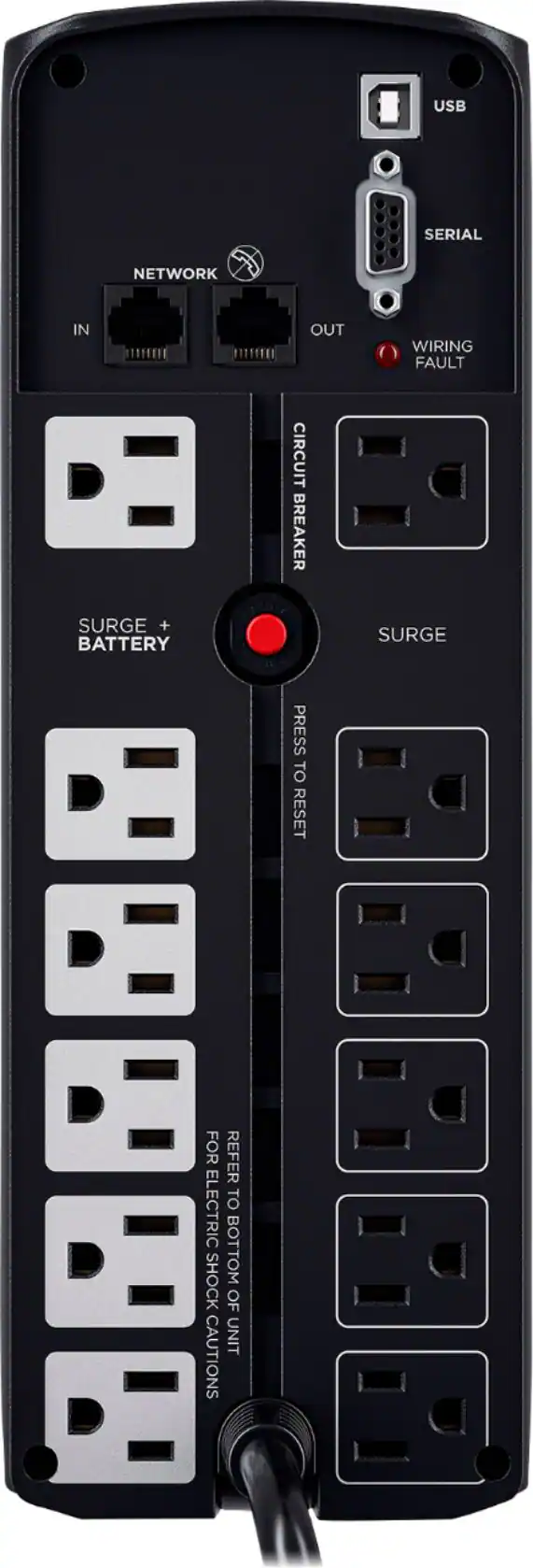 CyberPower - 1500VA Sine Wave Battery Back-Up System - Black - Refurbished Excellent