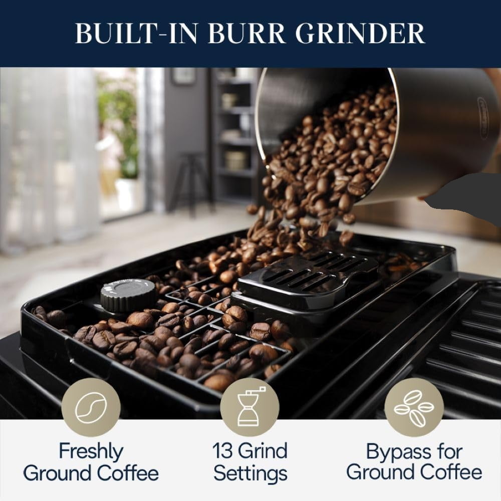 De'Longhi Magnifica Start Fully Automatic Espresso Machine with Automatic Milk Frother, Silver