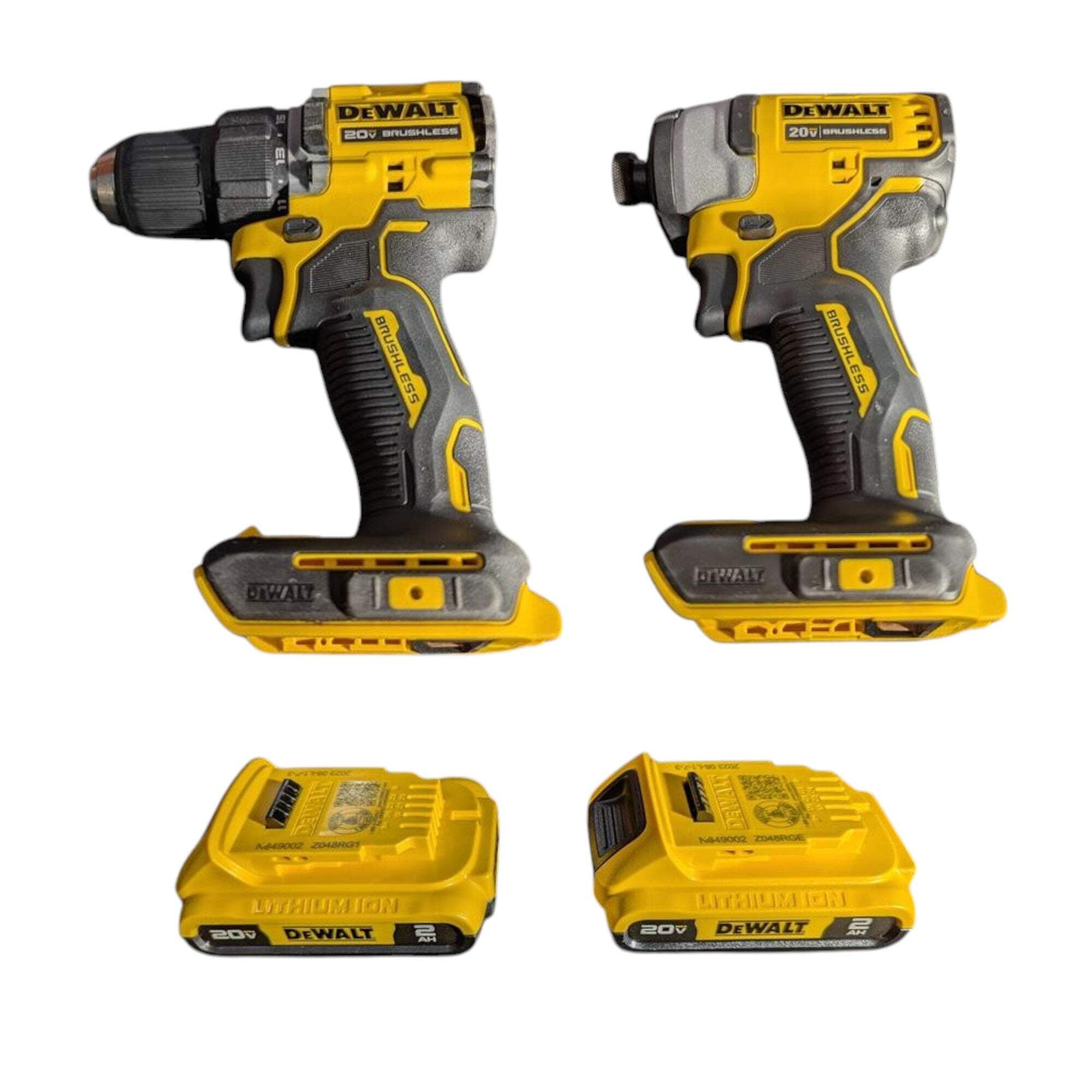 DEWALT ATOMIC 20V MAX Brushless 2-Tool Combo Kit with Compact Drill/Driver, Impact Driver, Two 2.0Ah Batteries, Charger and Bag (DCK225D2)
