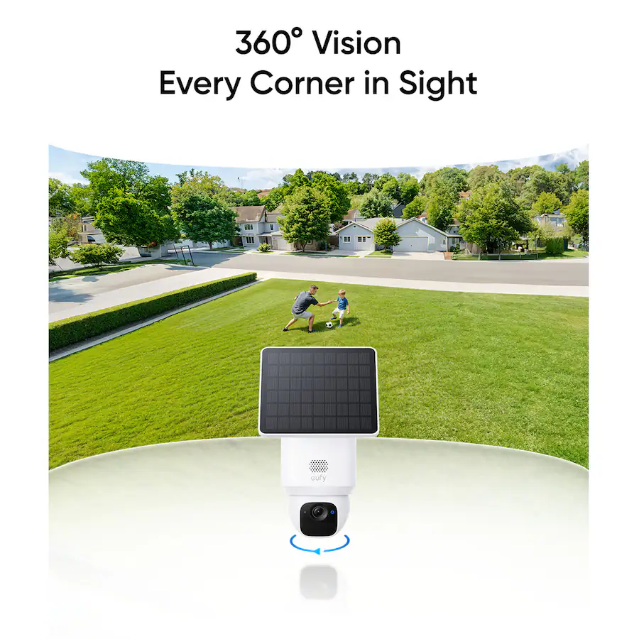 eufy SoloCam E30, Solar Powered 2K Outdoor Security Camera, Wire-Free, 360° Pan, No Monthly Fee - White