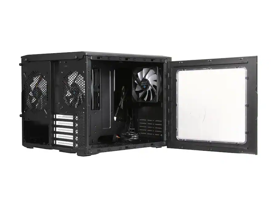 Fractal Design - Node 804 Black Window Aluminum/Steel Micro ATX  Cube Computer Case - Black
