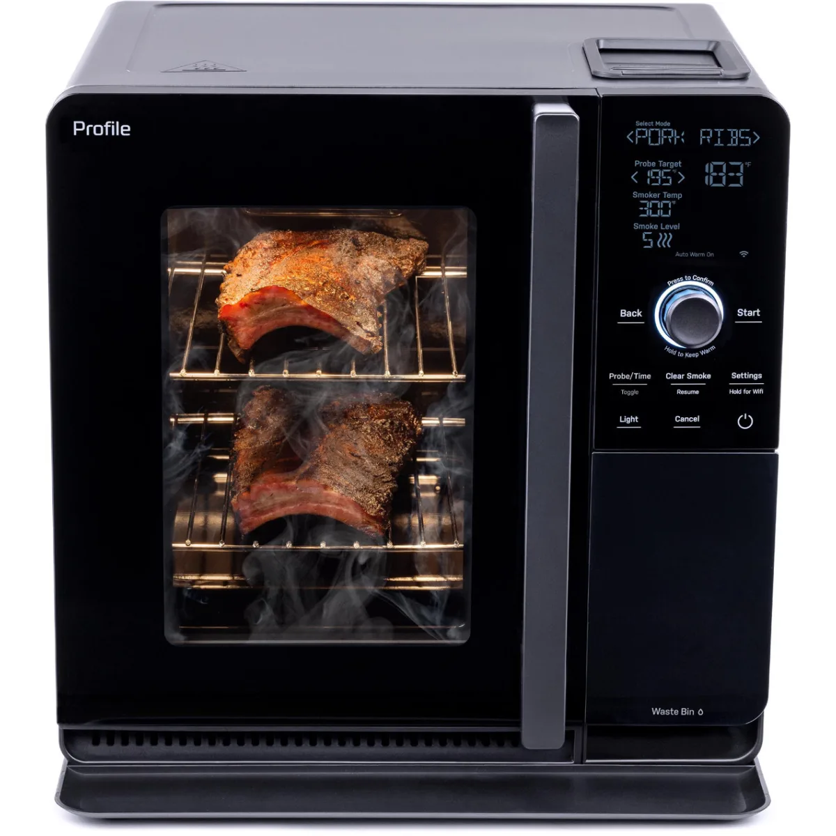 GE Profile Smart Indoor Smoker Black