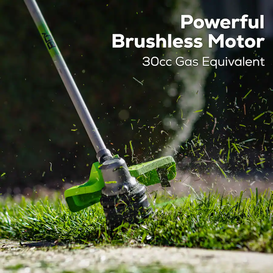 Greenworks 80V 17" Brushless String Trimmer with 2.0Ah Battery & Charger Black/Green