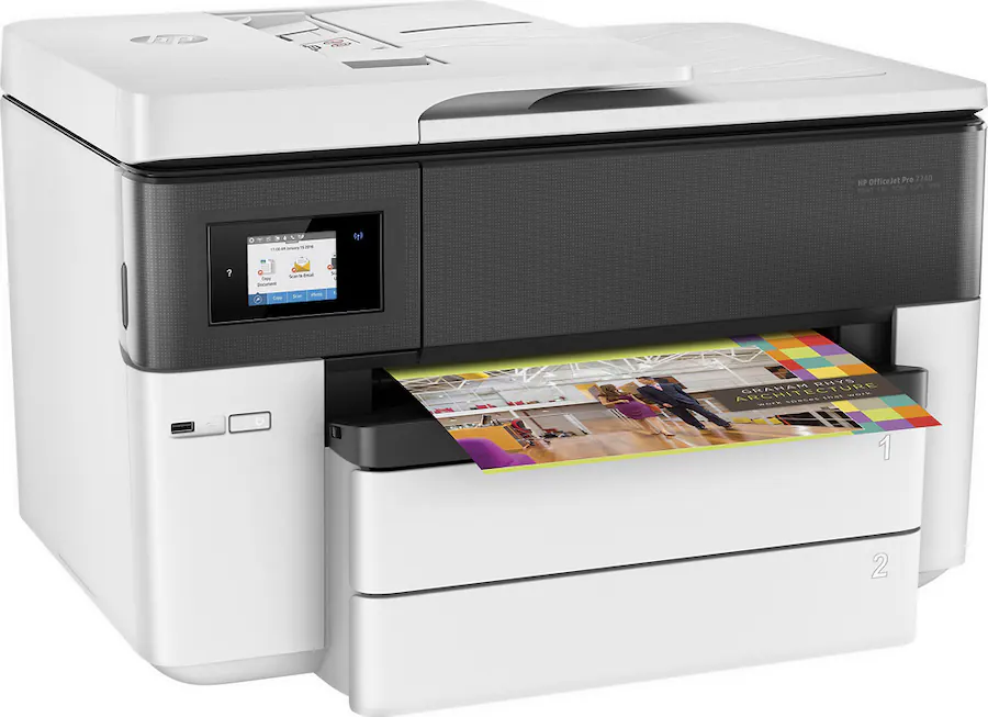 HP - OfficeJet Pro 7740 Wireless All-In-One Inkjet Printer - White