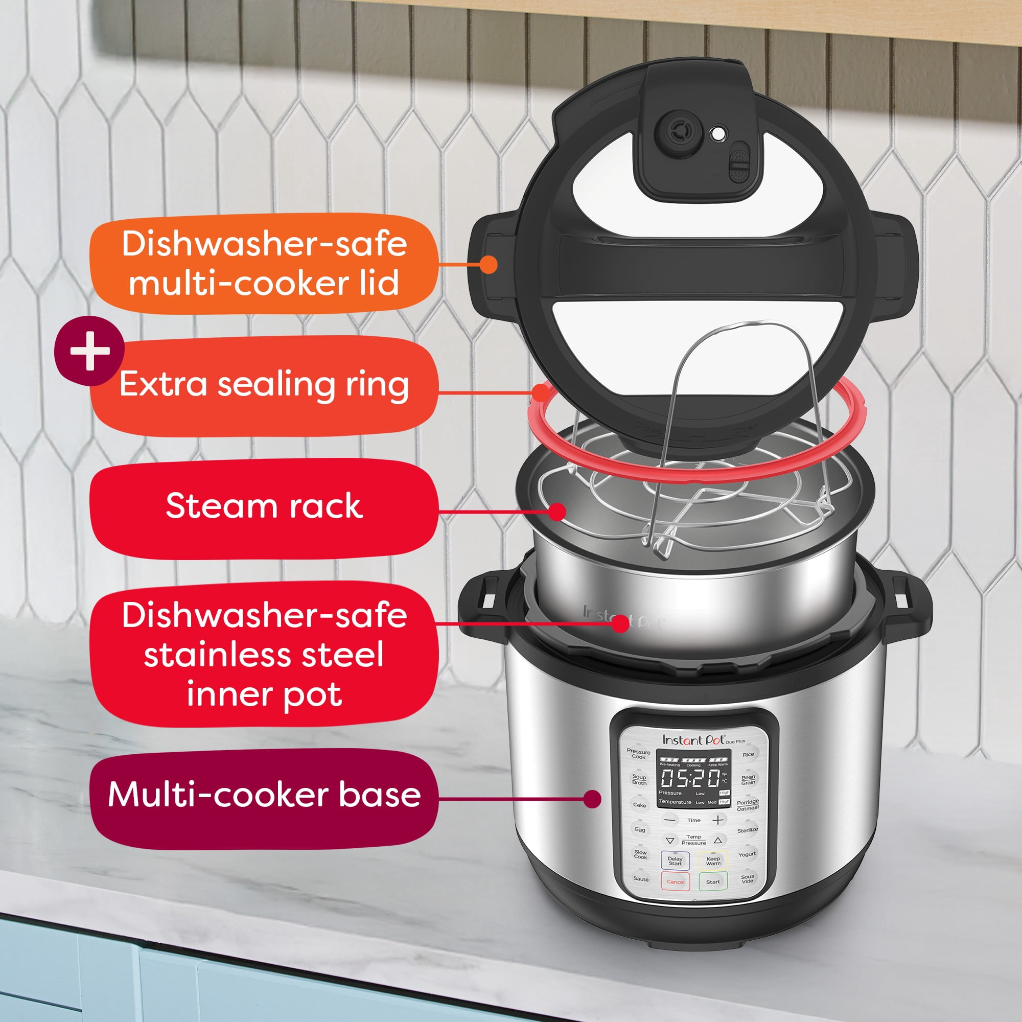 Instant Pot Duo Plus 6-Quart 9-in-1 Electric Pressure Cooker and Multicooker with Sous Vide and 15 Smart Programs, Stainless Steel