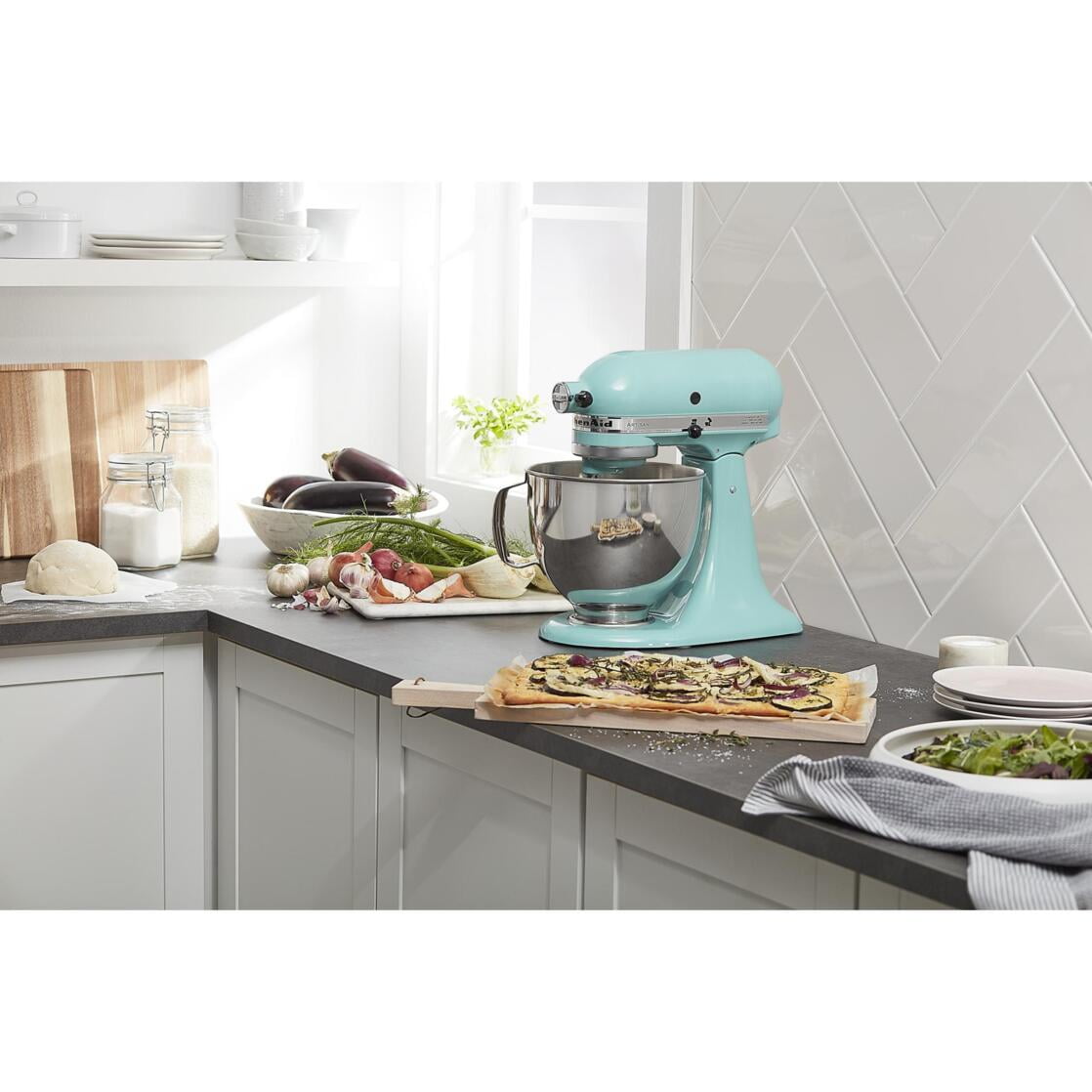 KitchenAid Artisan Series 5-Quart Tilt-Head Stand Mixer, Aqua Sky (KSM150PSAQ)