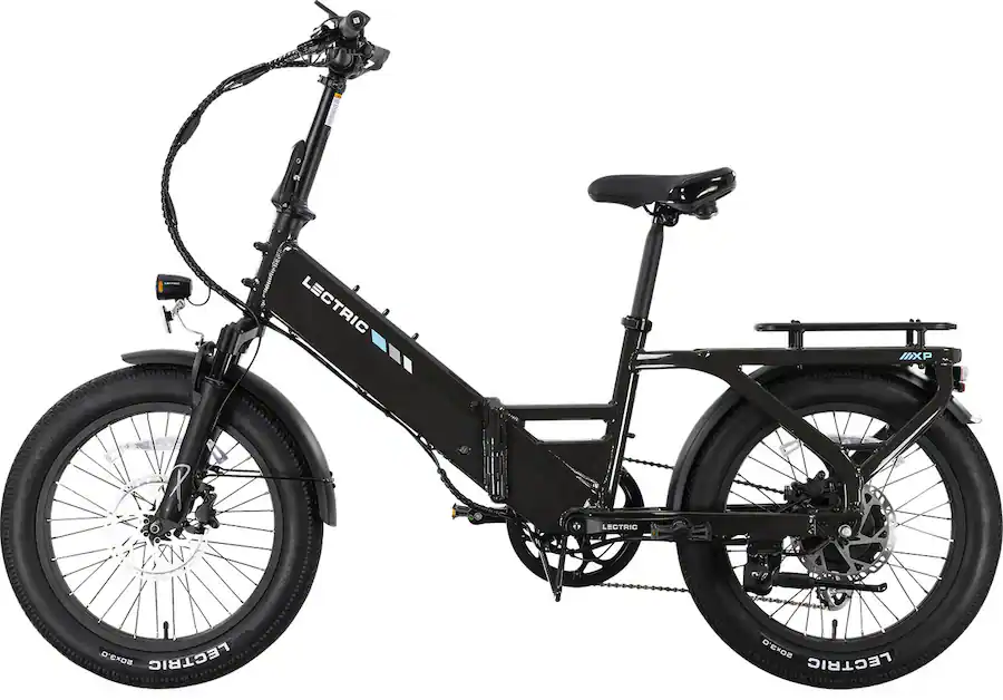 Lectric eBikes - XP4 750 Step-Thru Foldable Long-Range eBike (Max 85mi/28mph) + LevelUp Rack/Seat Post/Elite Headlight/Lock - Tempest Grey