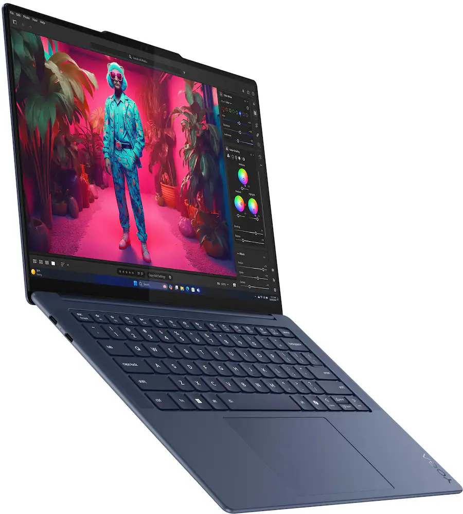 Lenovo - Yoga Slim 7x - Copilot+ PC - 14.5" 3K 90Hz OLED Touch-Screen Laptop - Snapdragon X Elite 2024 - 16GB - 512GB - Cosmic Blue