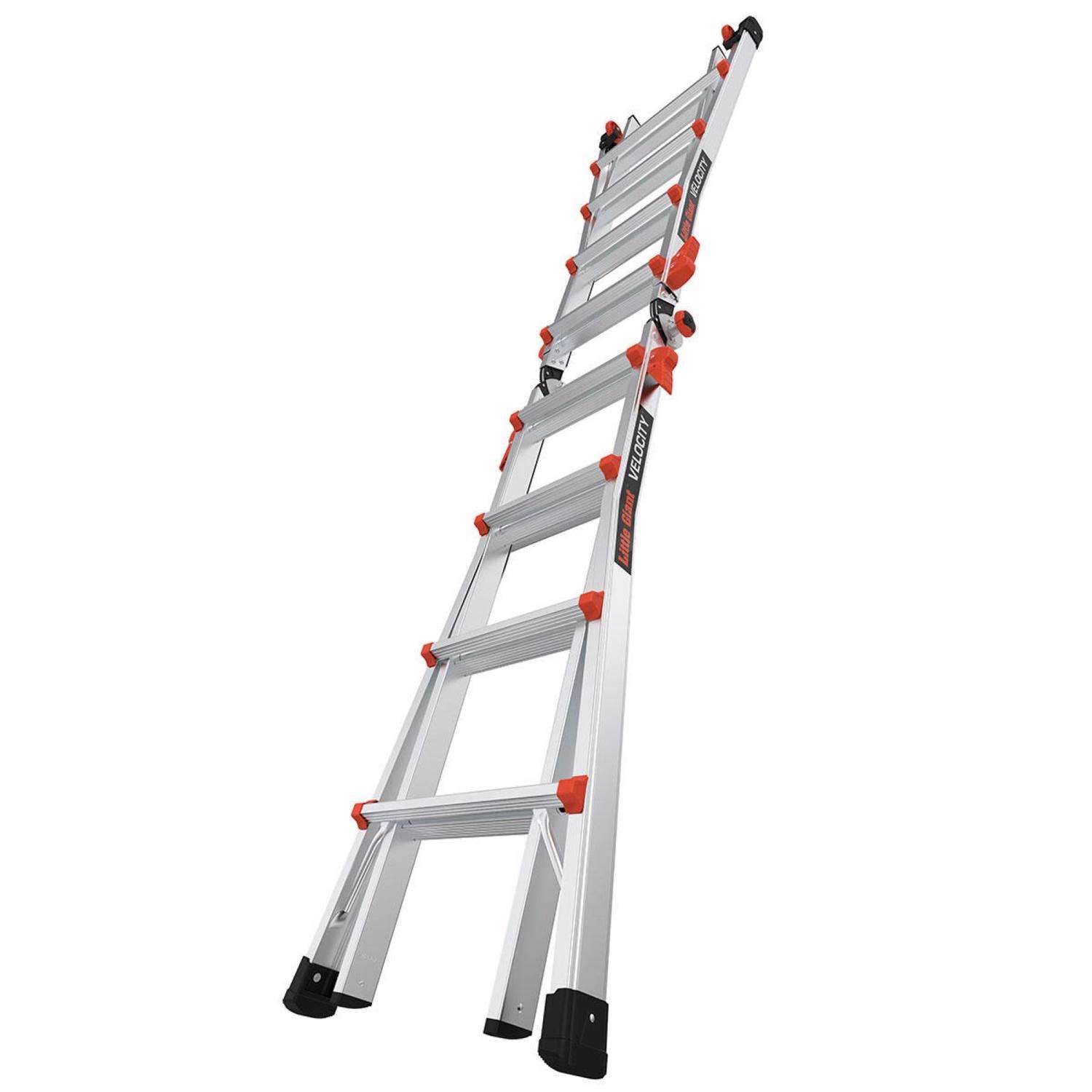 Little Giant Velocity 17 ft. H Aluminum Telescoping Multi-Position Ladder Type IA 300 lb. cap.