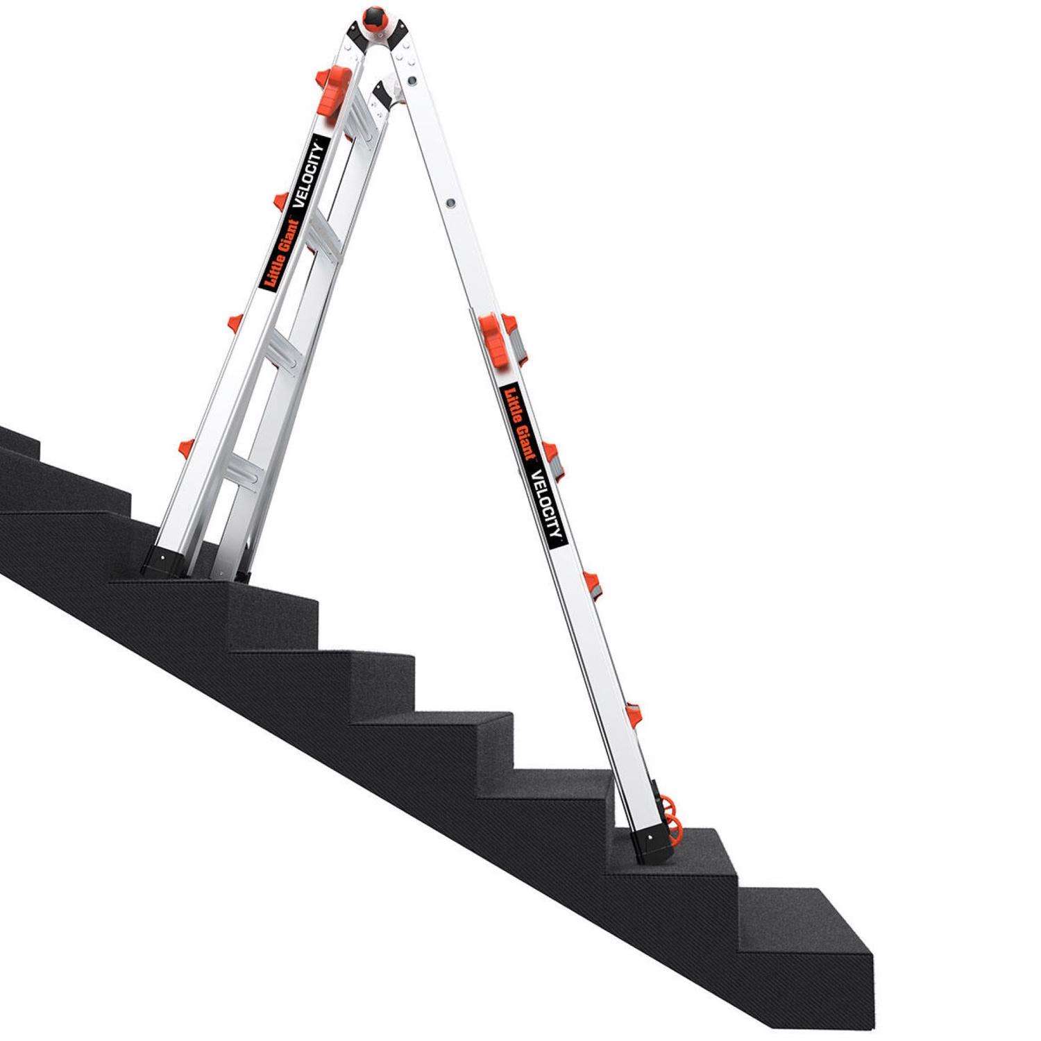 Little Giant Velocity 17 ft. H Aluminum Telescoping Multi-Position Ladder Type IA 300 lb. cap.