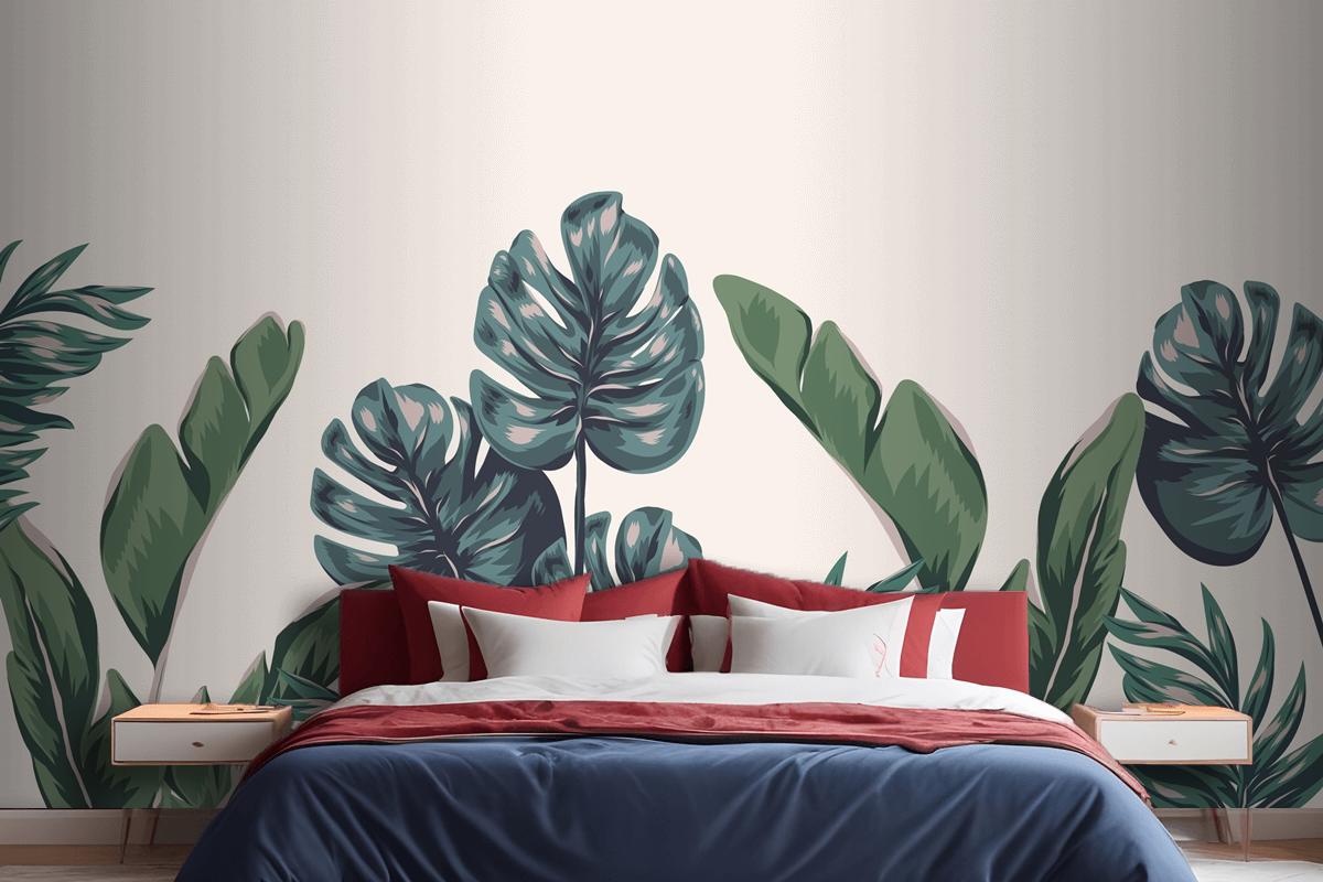 Tropical Foliage Mural Bedroom Wallpaper Mural