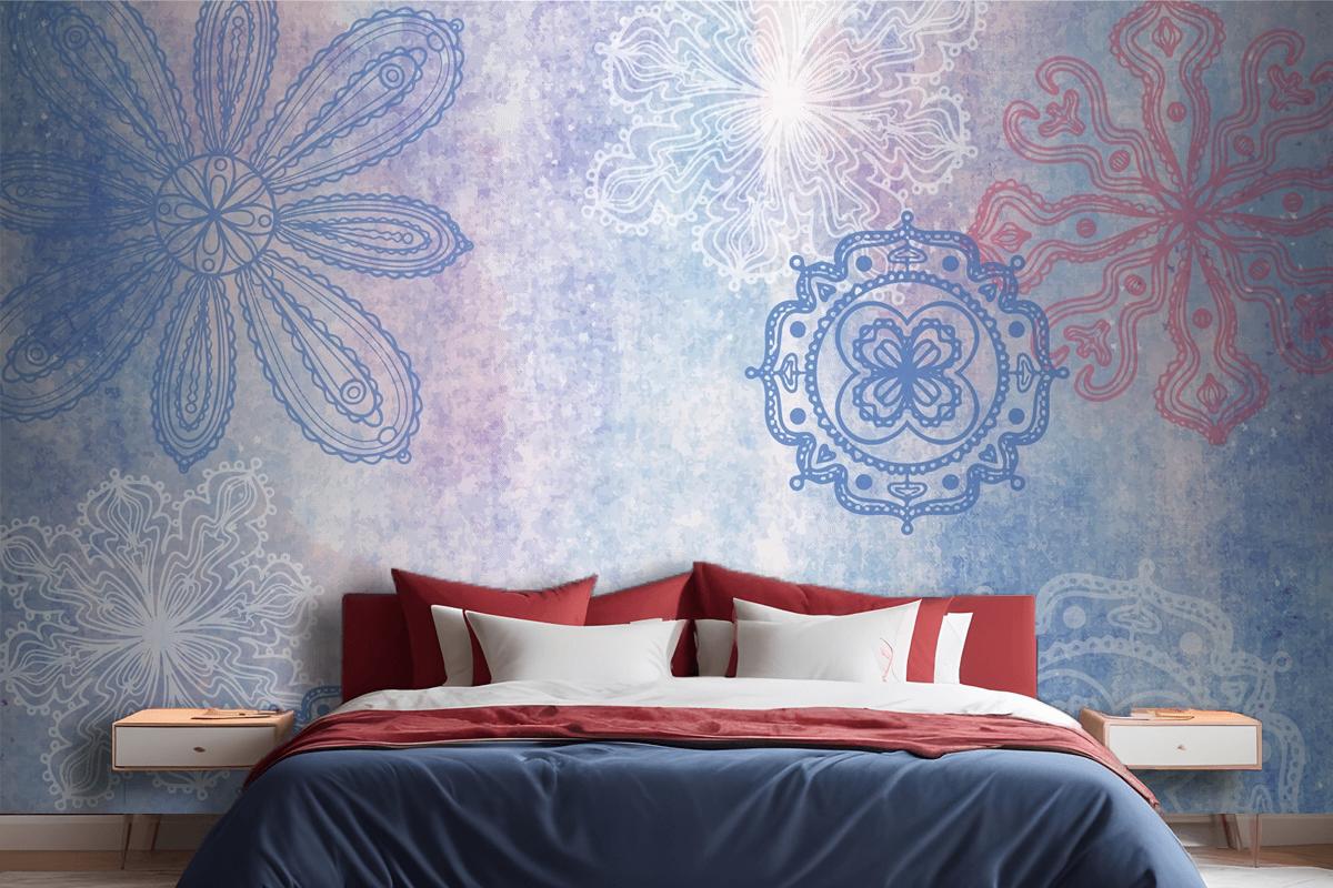 Watercolor Background With Hand Drawn Elements Bedroom Wallpaper Mural