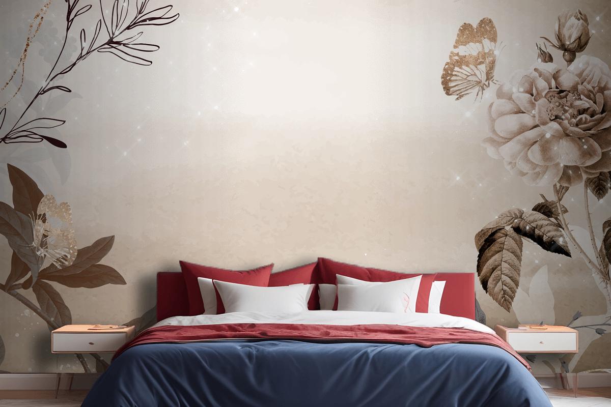 Flower Background Bedroom Aesthetic Border Wallpaper Mural