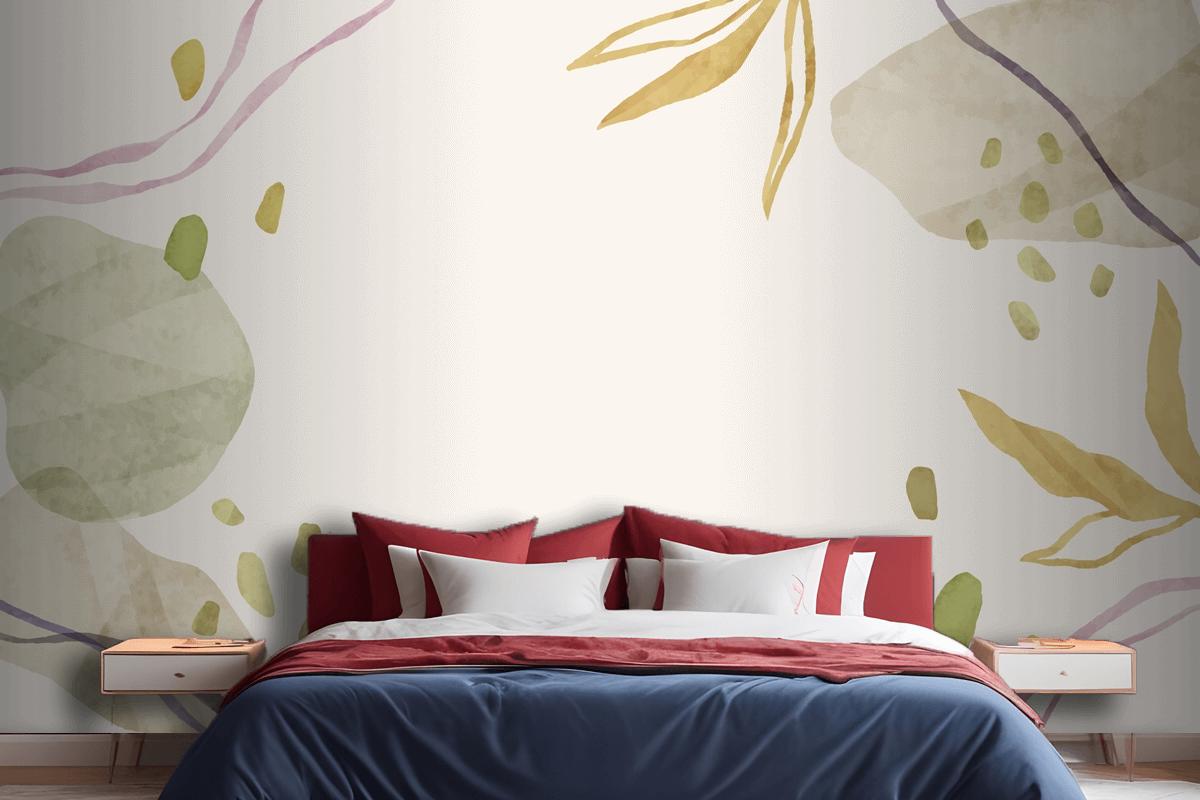 Watercolor Abstract Doodle Background Bedroom Wallpaper Mural
