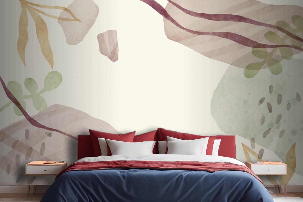 Watercolor Abstract Doodle Background Bedroom Wallpaper Mural