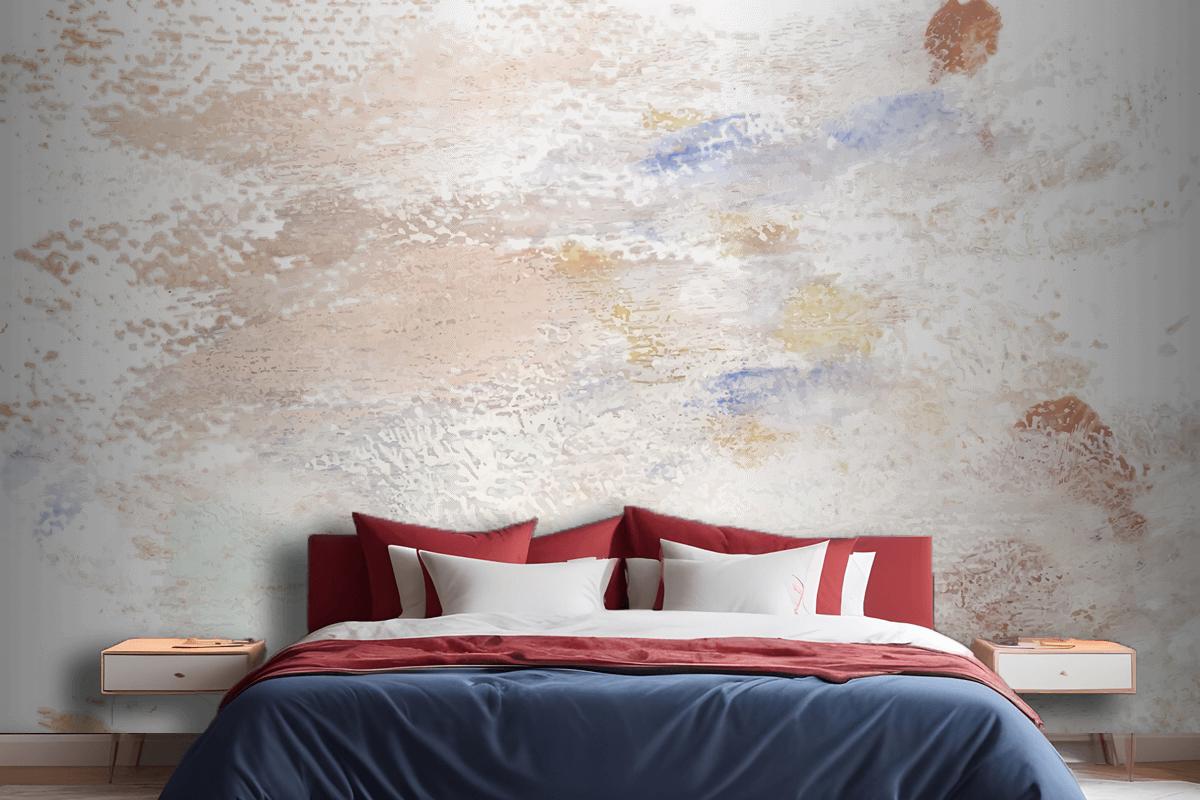 Earth Tone Paint On A Canvas Bedroom Wallpaper Mural