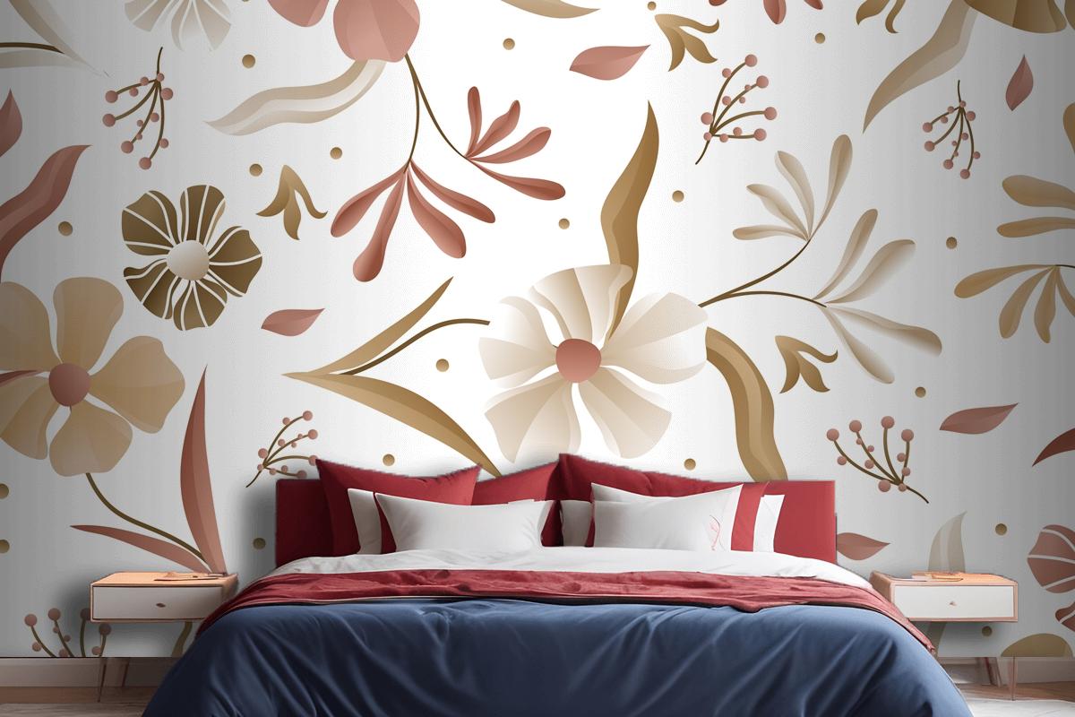 Gradient Monochromatic Pattern Bedroom Wallpaper Mural