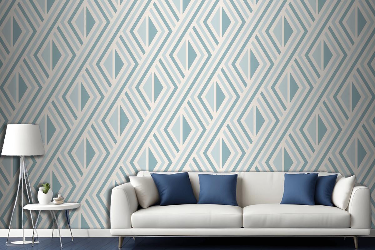 Flat Design Nordic Pattern Living Room Wallpaper Mural