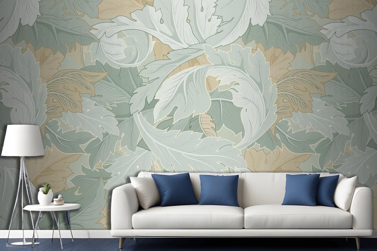 Flower Pattern Living Room Living Room Wallpaper Mural