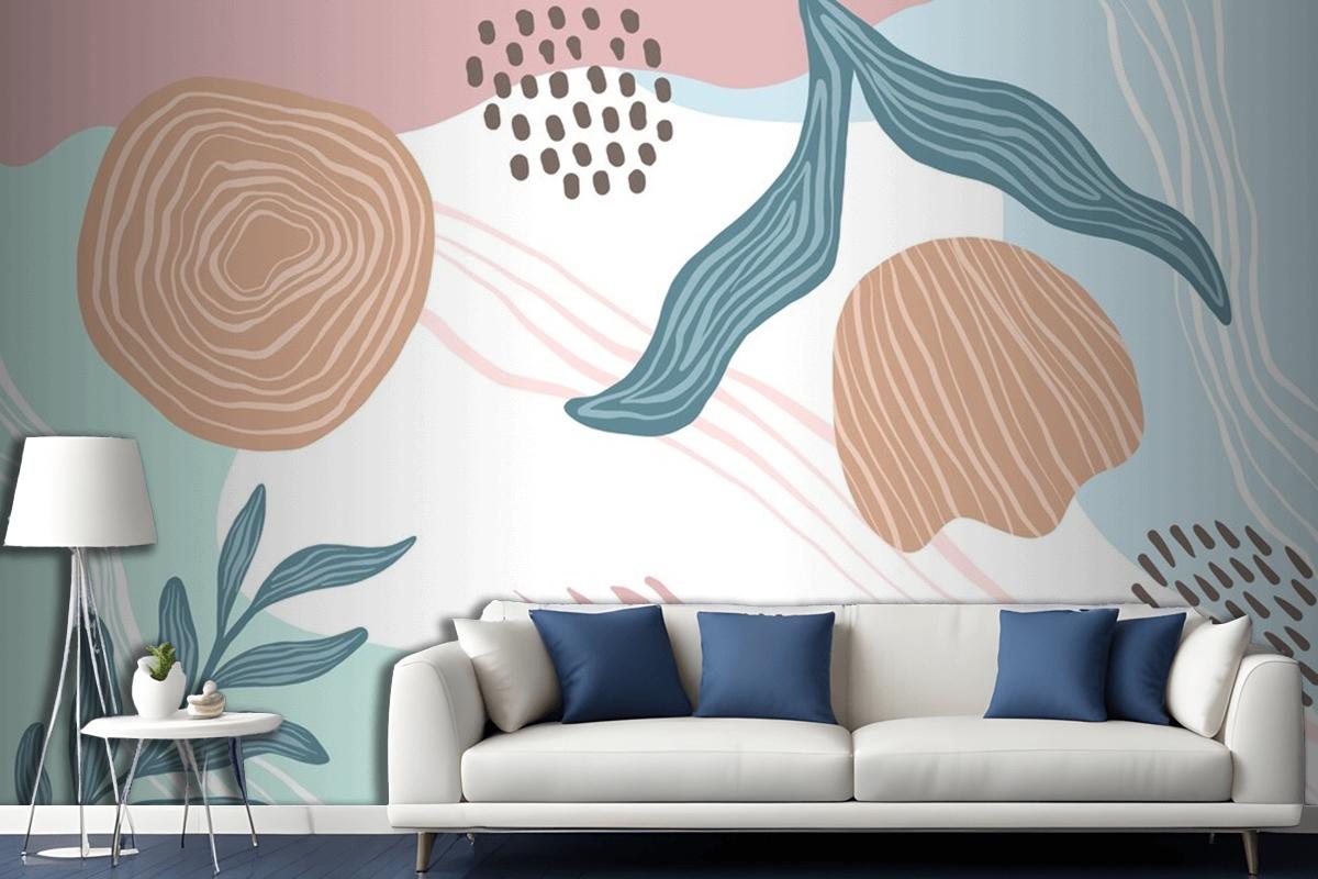 Hand Drawn Abstract Doodle Background Living Room Wallpaper Mural