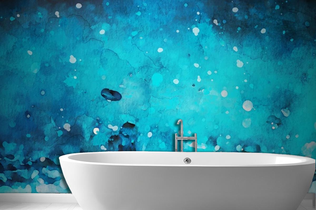 Watercolour Blue Paint Stroke Texture Wallpaper Mural