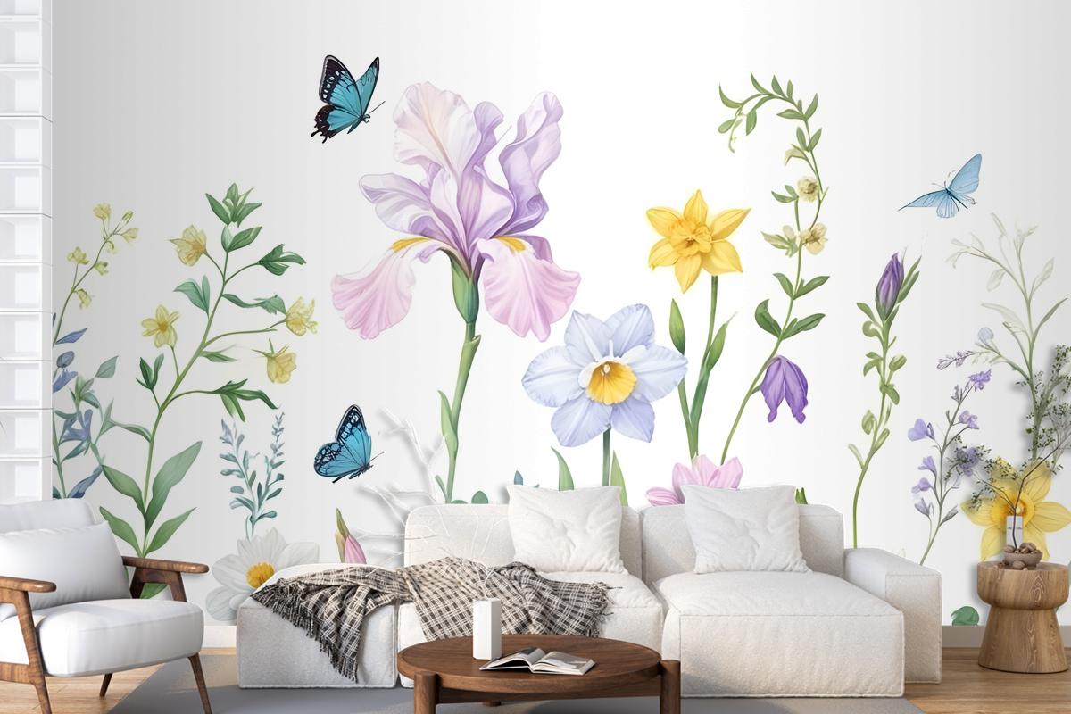Colorful Flower Garden Bedroom Wallpaper Mural