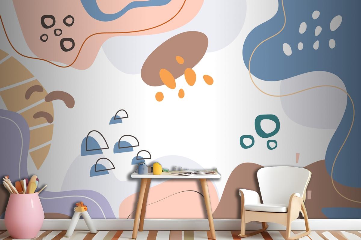 Hand Drawn Flat Design Abstract Doodle Wallpaper Mural