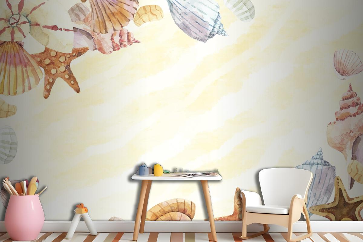 Hand Painted Watercolor Summer Wallpaper Mural