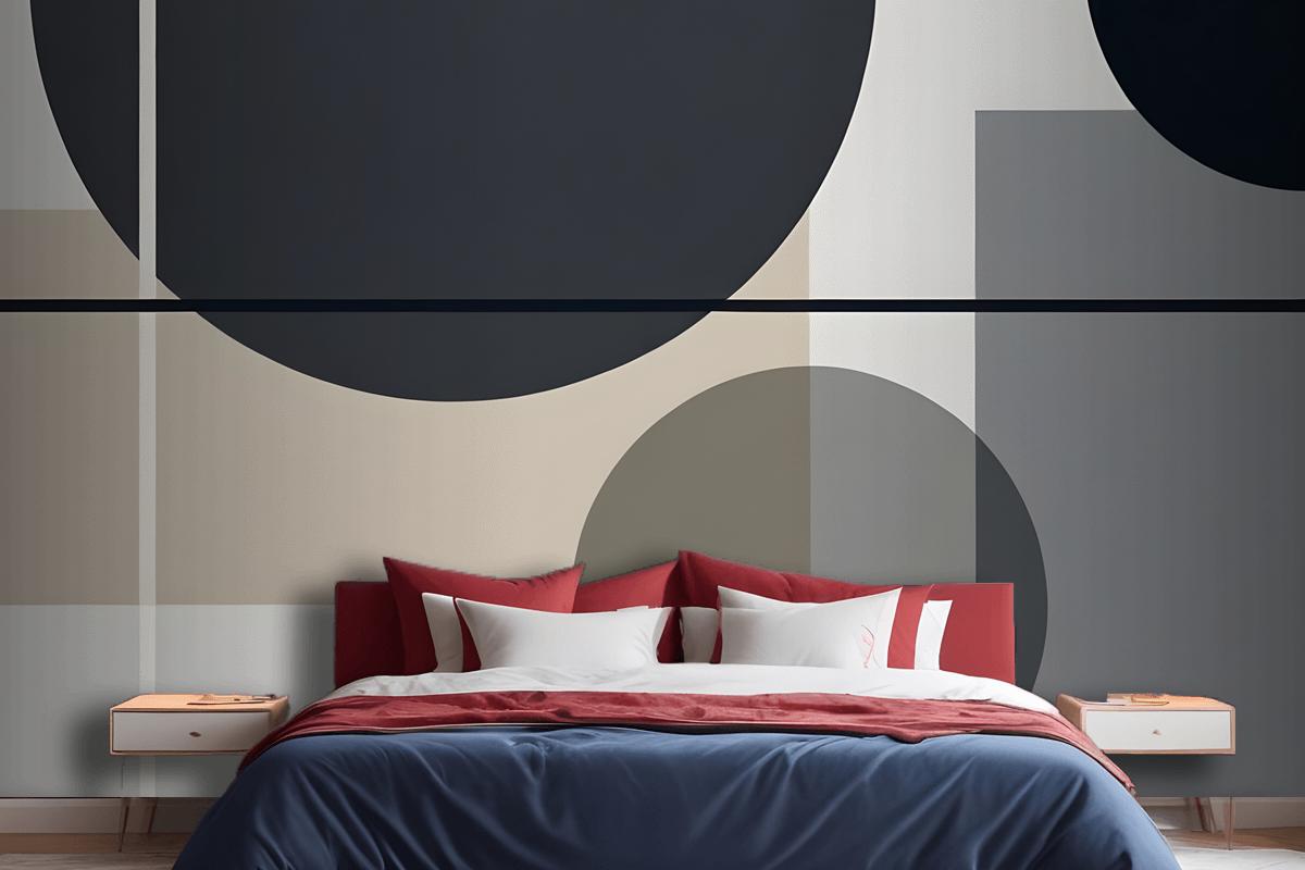 Mid Century Modern Abstract Geometric Wallpaper Mural