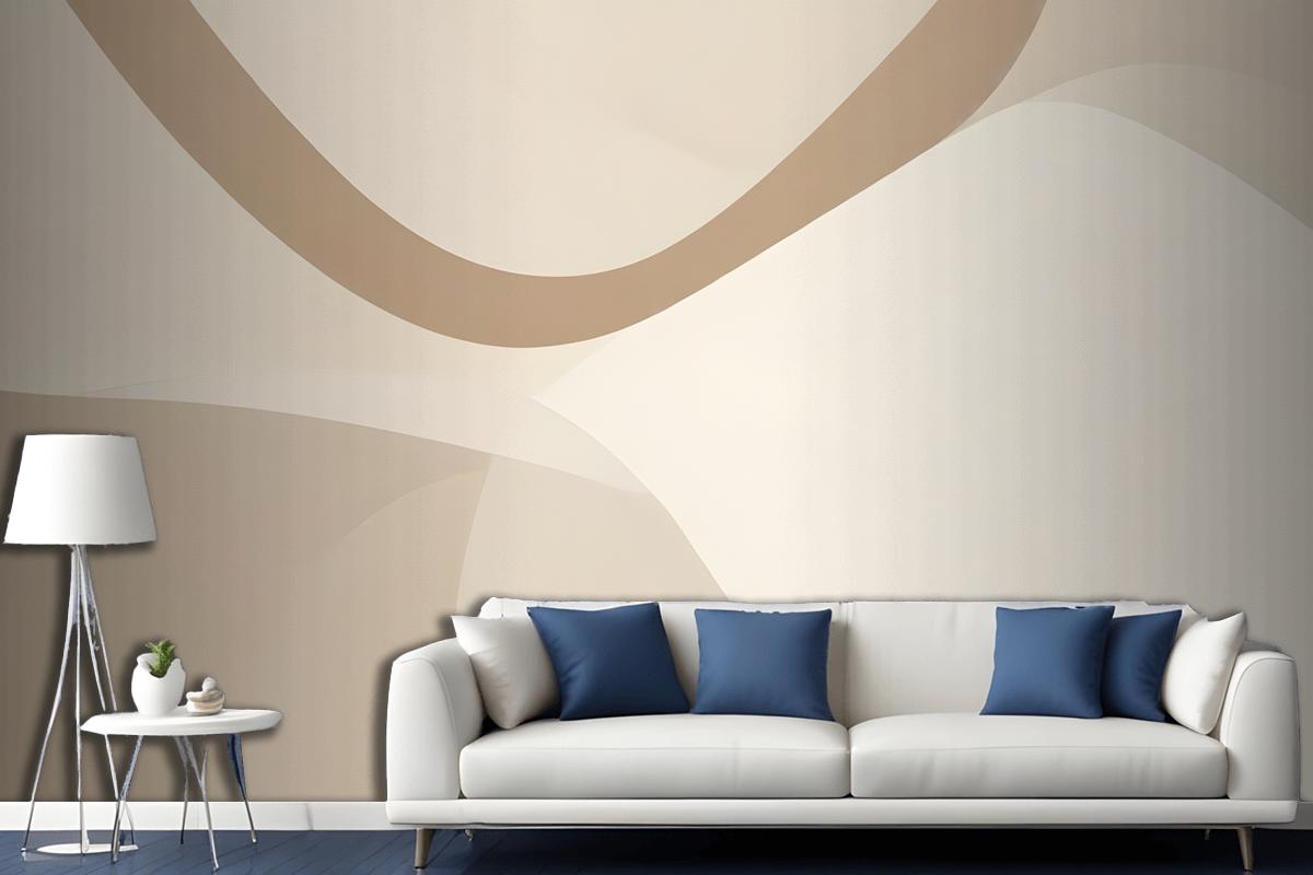 Soft Neutral Cut Out Abstract Shapes Wallpaper Mural