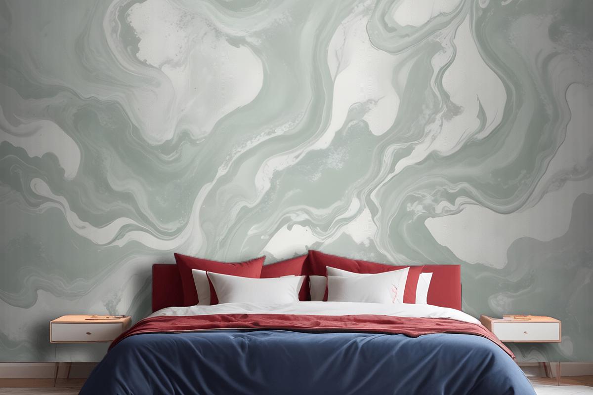 Swish Sage Marbled Wallpaper Mural