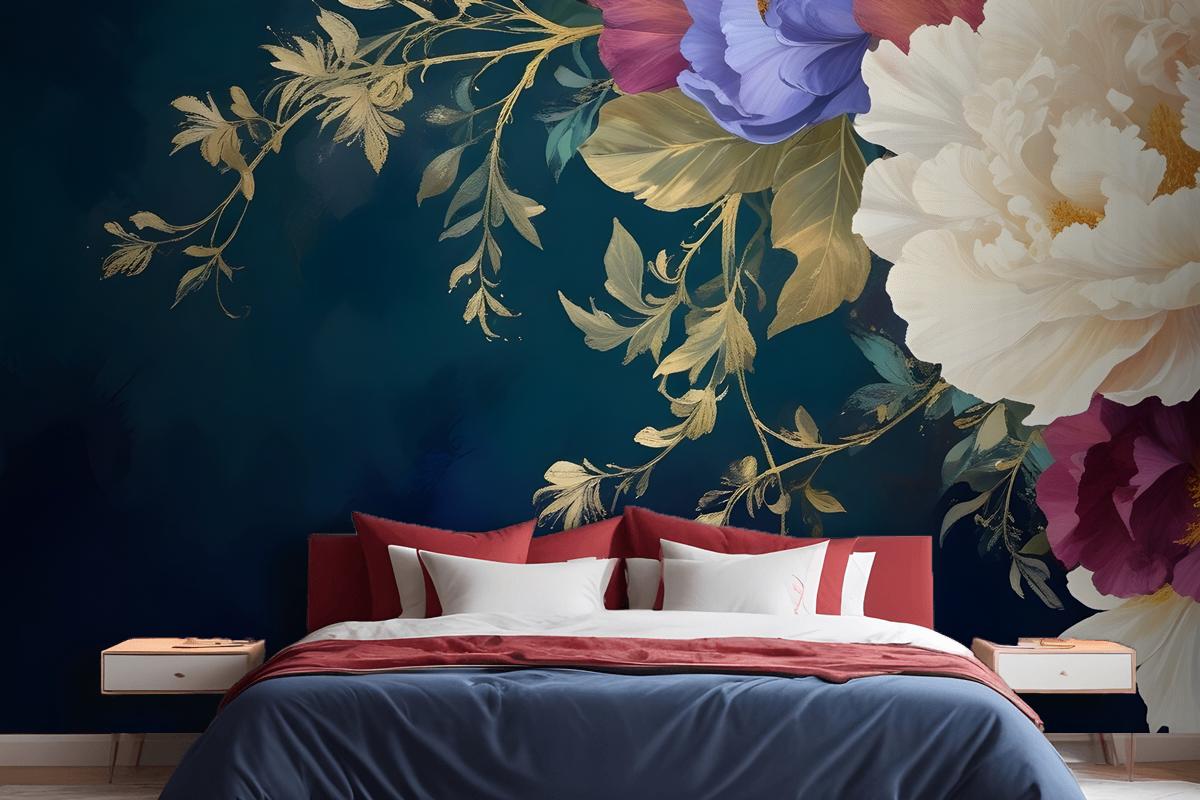 Vintage Floral Art Wallpaper Mural