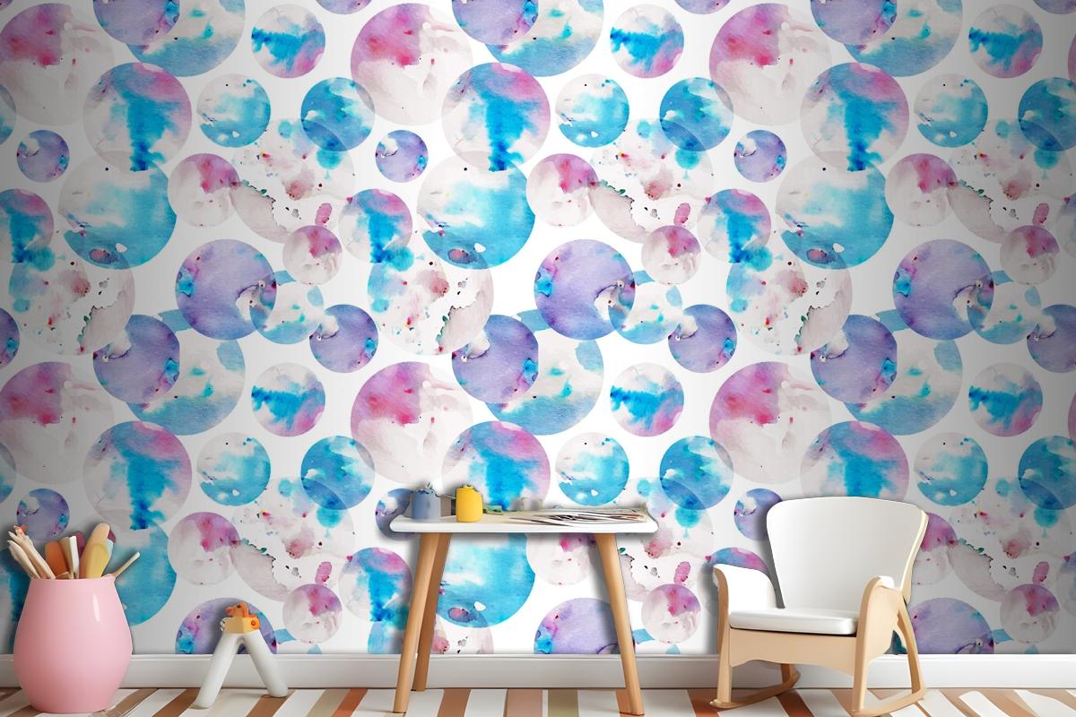 Watercolor Dotty Pattern Wallpaper Mural