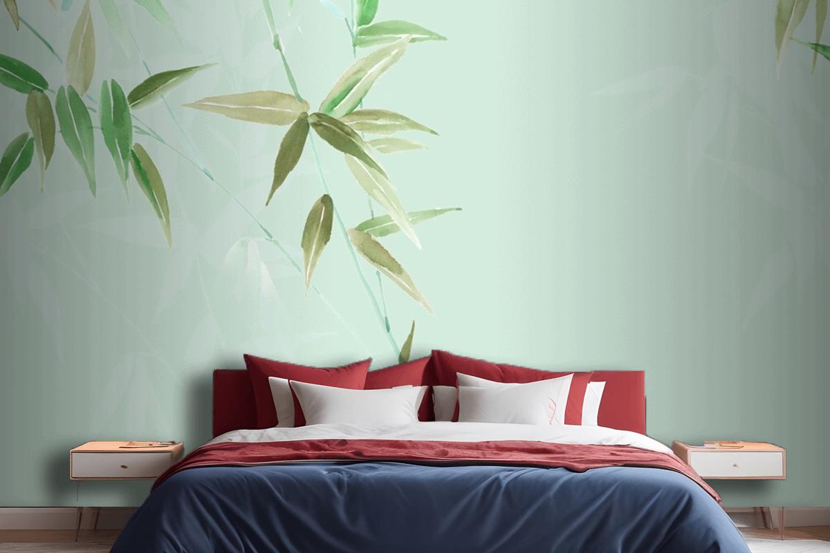 Watercolor Flowers Peacock Phoenix Rose Peony Animals Bedroom Wallpaper Mural