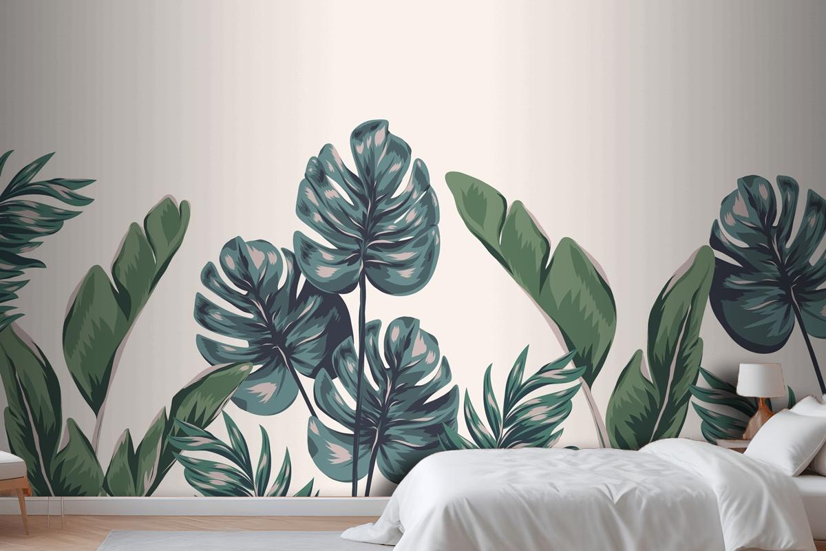 Tropical Foliage Mural Bedroom Wallpaper Mural