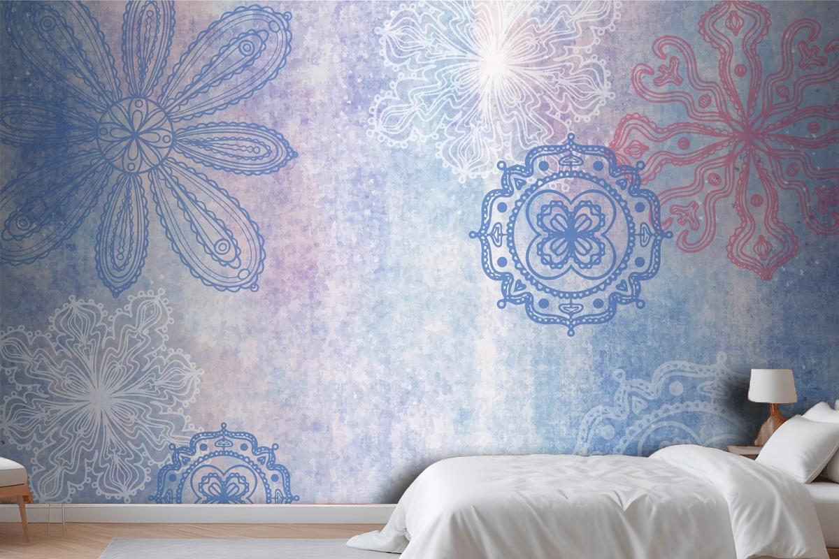 Watercolor Background With Hand Drawn Elements Bedroom Wallpaper Mural
