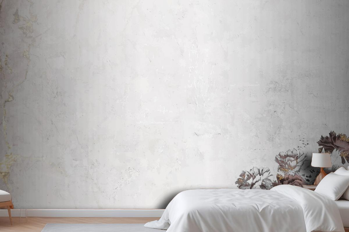 Blank Floral Shimmering Bedroom Wallpaper Mural