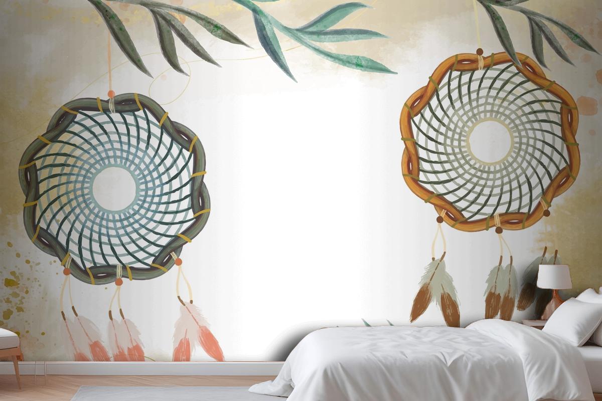 Watercolor Boho Background Bedroom Wallpaper Mural