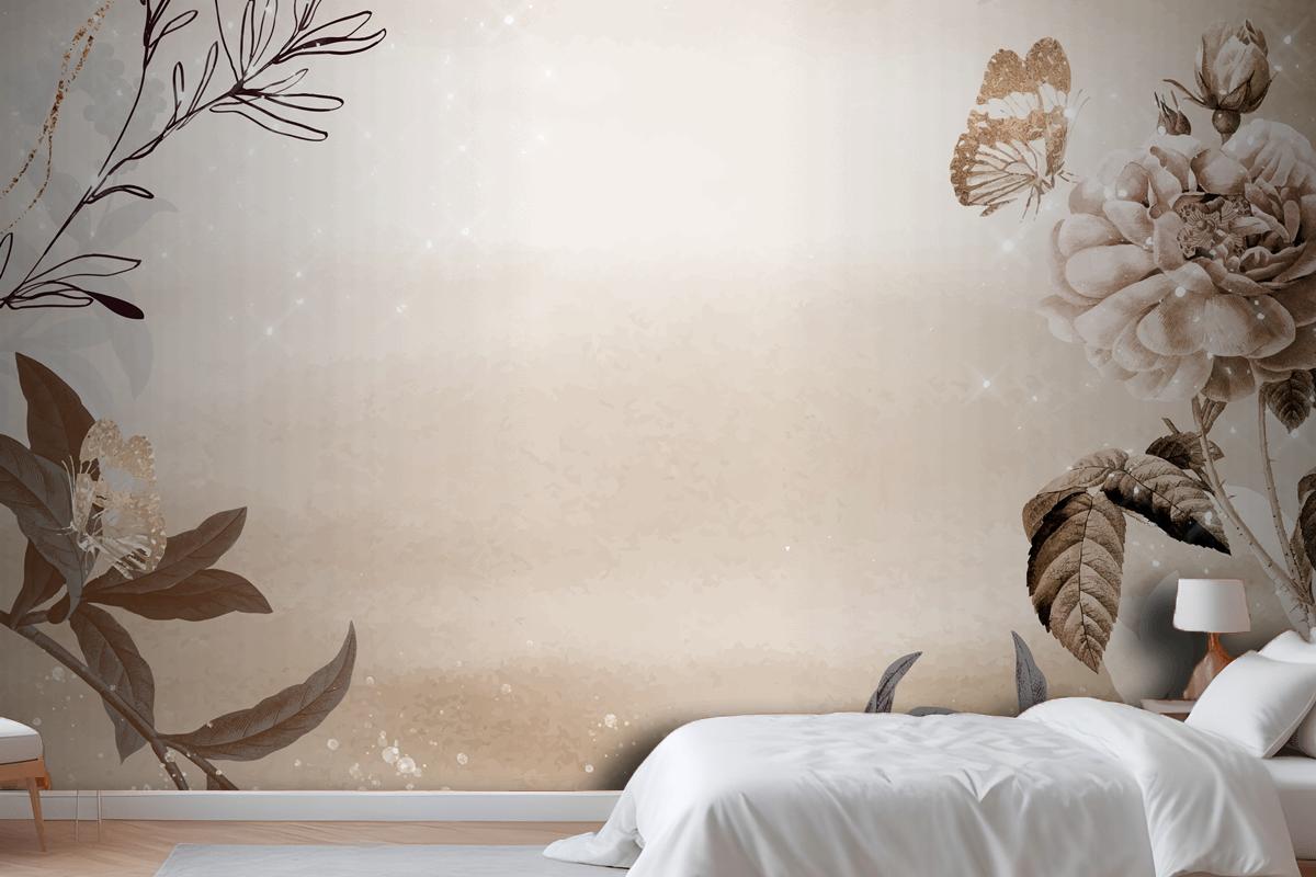 Flower Background Bedroom Aesthetic Border Wallpaper Mural