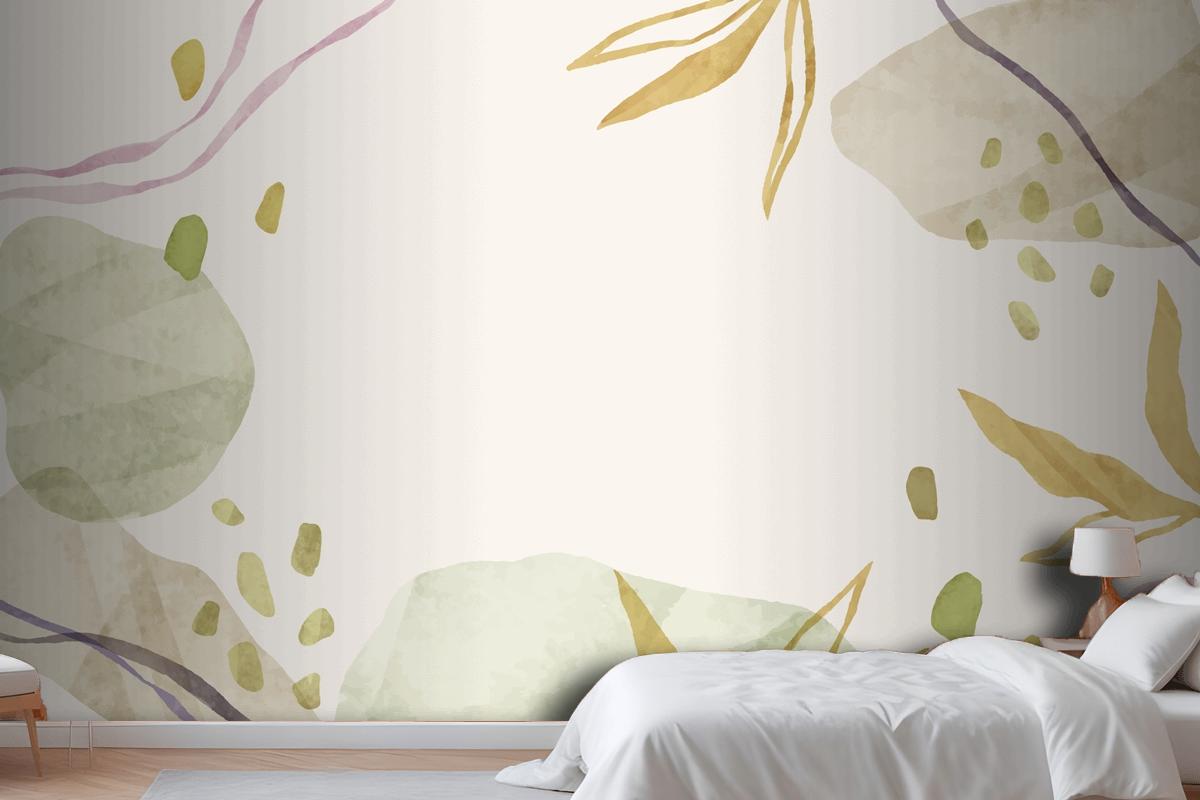 Watercolor Abstract Doodle Background Bedroom Wallpaper Mural
