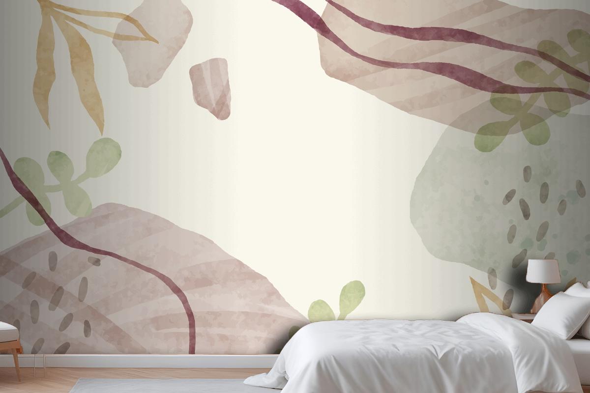 Watercolor Abstract Doodle Background Bedroom Wallpaper Mural