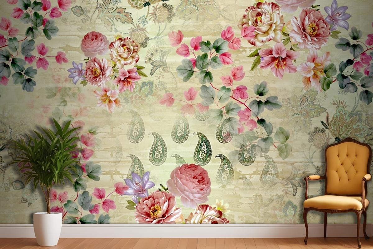 Beautiful Floral Pattern Wallpaper Mural
