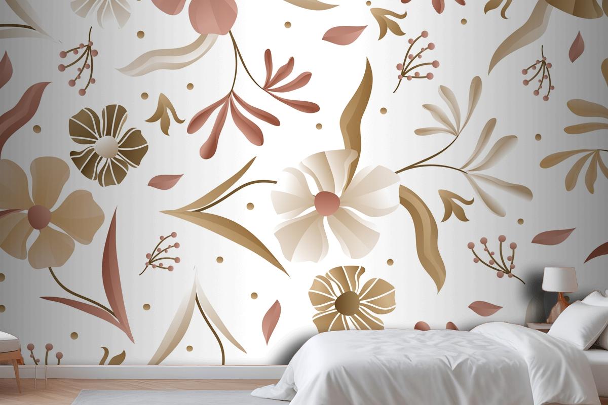 Gradient Monochromatic Pattern Bedroom Wallpaper Mural