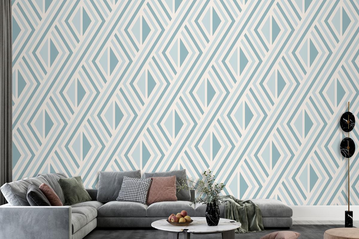 Flat Design Nordic Pattern Living Room Wallpaper Mural